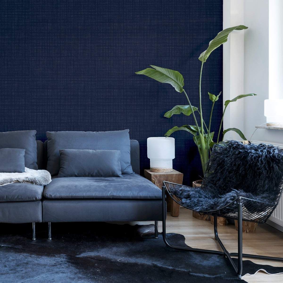 Weave Texture Plain Navy Blue Arthouse Plain Blue Wallpaper 946002